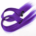 Colored synthetic hair extensions clips in one piece Ombre fake purple  long straight rainbow hair pieces dream ice's