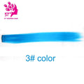 Colored synthetic hair extensions clips in one piece Ombre fake purple  long straight rainbow hair pieces dream ice's