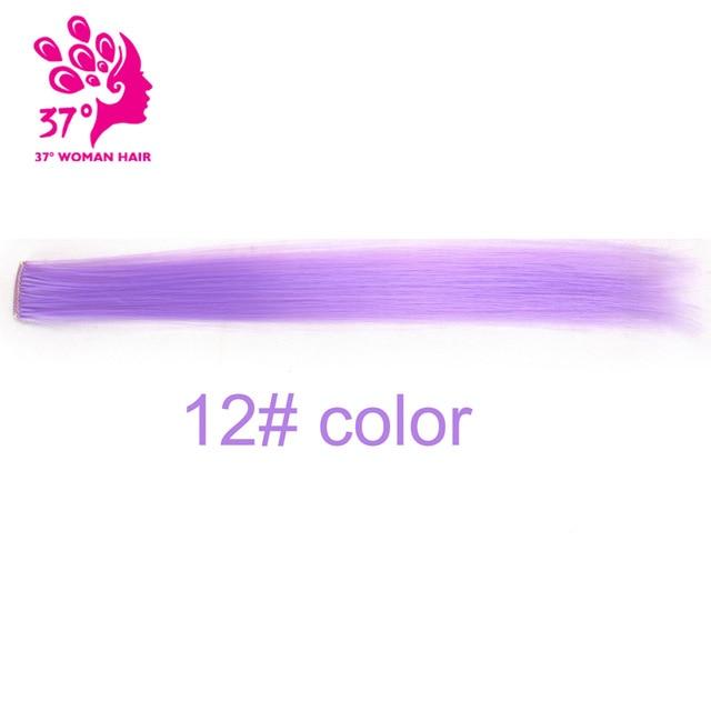 Colored synthetic hair extensions clips in one piece Ombre fake purple  long straight rainbow hair pieces dream ice's