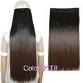 TOPREETY Heat Resistant B5 Synthetic Fiber 24" 60cm 120gr Straight 5 clips on clip in hair Extensions 90 colors available