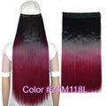 TOPREETY Heat Resistant B5 Synthetic Fiber 24" 60cm 120gr Straight 5 clips on clip in hair Extensions 90 colors available