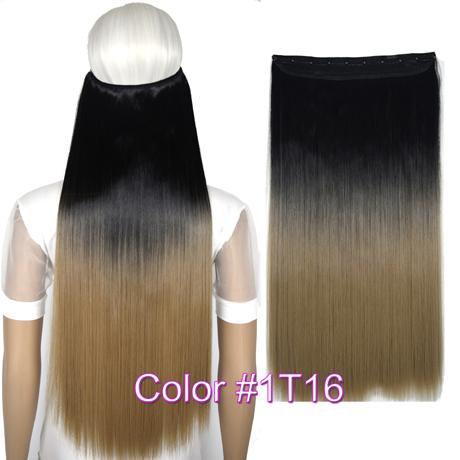 TOPREETY Heat Resistant B5 Synthetic Hair Fiber 28" 70cm 130gr Straight 5 Clips on clip in Hair Extensions 30 Colors Available