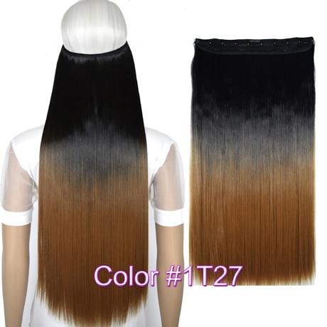 TOPREETY Heat Resistant B5 Synthetic Hair Fiber 28" 70cm 130gr Straight 5 Clips on clip in Hair Extensions 30 Colors Available