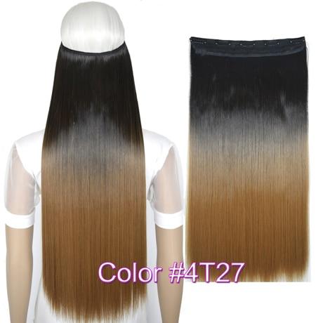 TOPREETY Heat Resistant B5 Synthetic Hair Fiber 28" 70cm 130gr Straight 5 Clips on clip in Hair Extensions 30 Colors Available