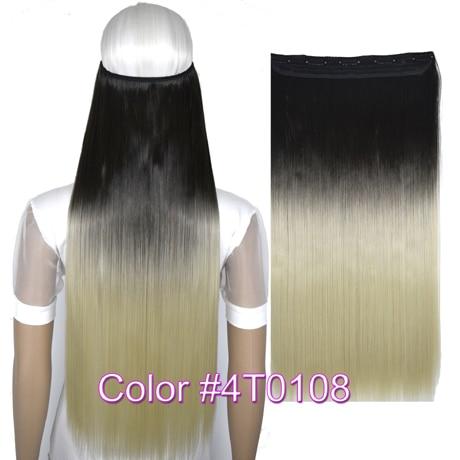 TOPREETY Heat Resistant B5 Synthetic Hair Fiber 28" 70cm 130gr Straight 5 Clips on clip in Hair Extensions 30 Colors Available