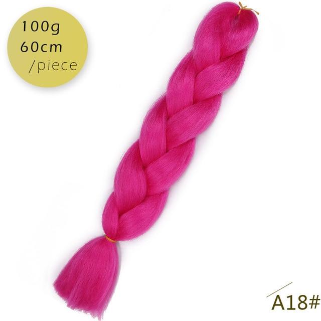 Spring sunshine 1 5PCS 24inch Jumbo Braid Hair Yaki Soft Hair Ombre Crochet Braiding Synthetic Hair Extension For Braids Pink