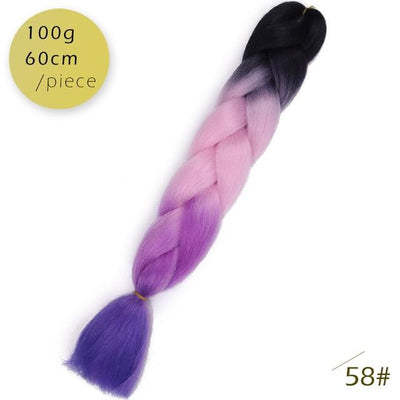Spring sunshine 1 5PCS 24inch Jumbo Braid Hair Yaki Soft Hair Ombre Crochet Braiding Synthetic Hair Extension For Braids Pink