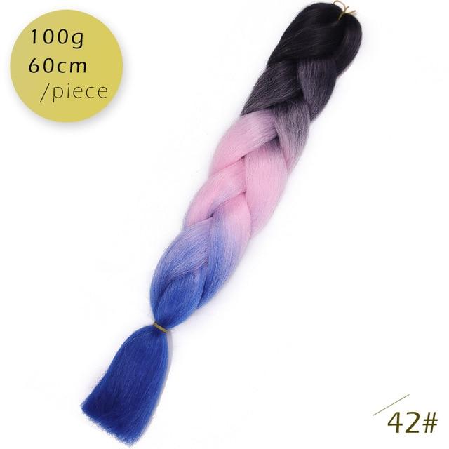 Spring sunshine 1 5PCS 24inch Jumbo Braid Hair Yaki Soft Hair Ombre Crochet Braiding Synthetic Hair Extension For Braids Pink