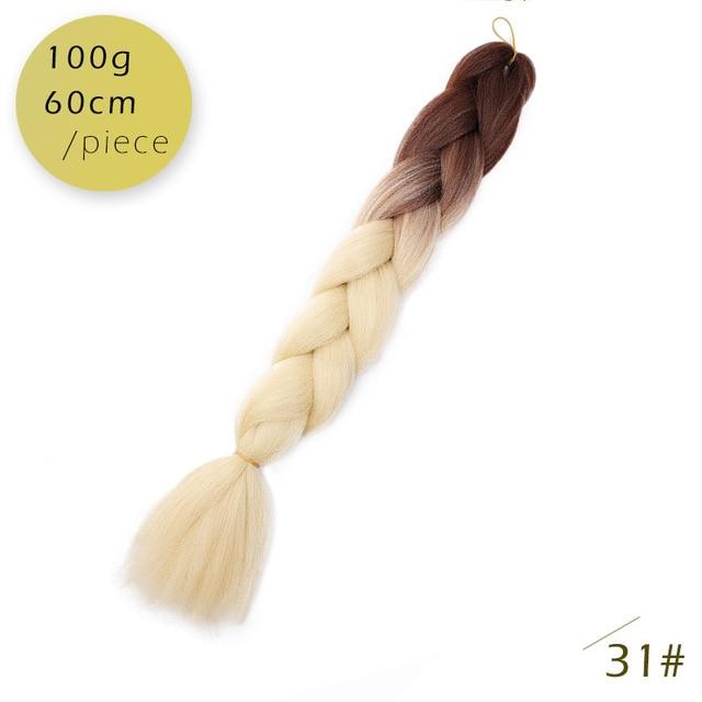 Spring sunshine 1 5PCS 24inch Jumbo Braid Hair Yaki Soft Hair Ombre Crochet Braiding Synthetic Hair Extension For Braids Pink