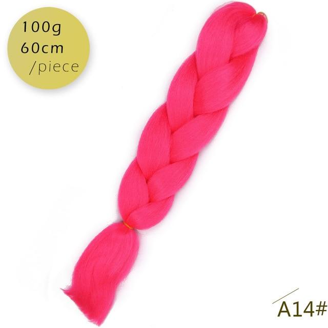Spring sunshine 1 5PCS 24inch Jumbo Braid Hair Yaki Soft Hair Ombre Crochet Braiding Synthetic Hair Extension For Braids Pink
