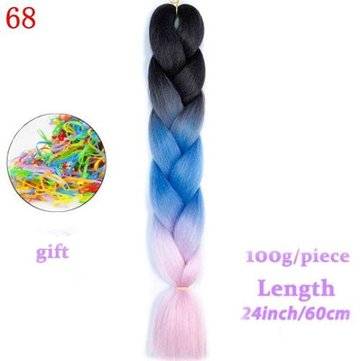 MERISIHAIR 24inch Ombre  Synthetic Crochet Hair Extensions Jumbo Braids Hairstyles Pink  Red Blue Braiding Hair