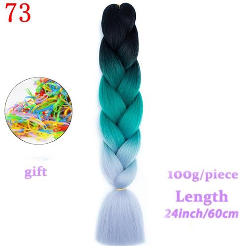 MERISIHAIR 24inch Ombre  Synthetic Crochet Hair Extensions Jumbo Braids Hairstyles Pink  Red Blue Braiding Hair