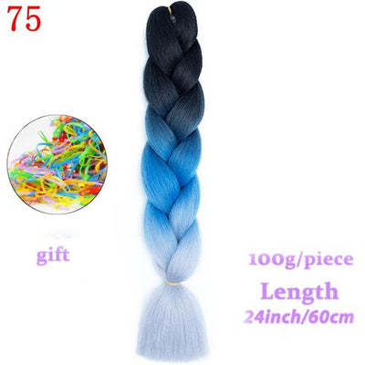 MERISIHAIR 24inch Ombre  Synthetic Crochet Hair Extensions Jumbo Braids Hairstyles Pink  Red Blue Braiding Hair
