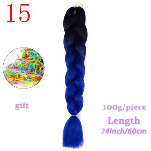 MERISIHAIR 24inch Ombre  Synthetic Crochet Hair Extensions Jumbo Braids Hairstyles Pink  Red Blue Braiding Hair