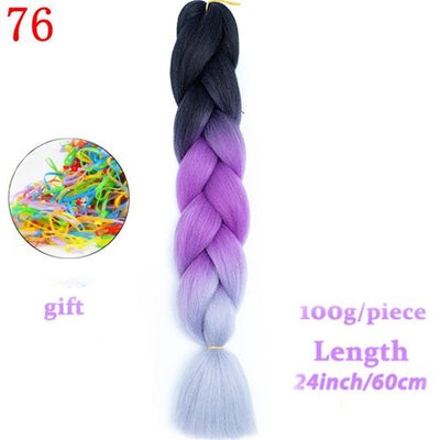 MERISIHAIR 24inch Ombre  Synthetic Crochet Hair Extensions Jumbo Braids Hairstyles Pink  Red Blue Braiding Hair