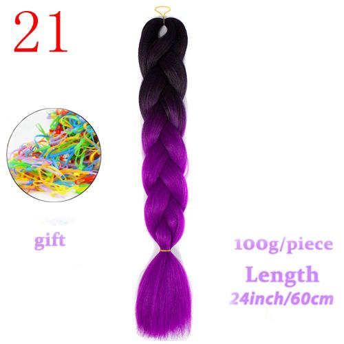 MERISIHAIR 24inch Ombre  Synthetic Crochet Hair Extensions Jumbo Braids Hairstyles Pink  Red Blue Braiding Hair