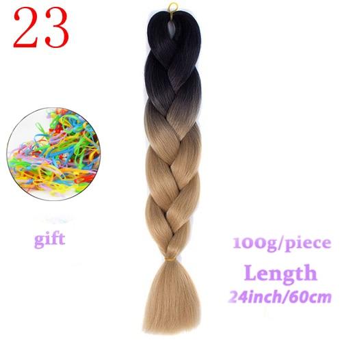 MERISIHAIR 24inch Ombre  Synthetic Crochet Hair Extensions Jumbo Braids Hairstyles Pink  Red Blue Braiding Hair