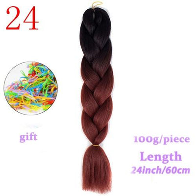 MERISIHAIR 24inch Ombre  Synthetic Crochet Hair Extensions Jumbo Braids Hairstyles Pink  Red Blue Braiding Hair