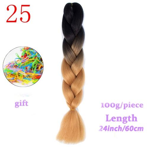 MERISIHAIR 24inch Ombre  Synthetic Crochet Hair Extensions Jumbo Braids Hairstyles Pink  Red Blue Braiding Hair