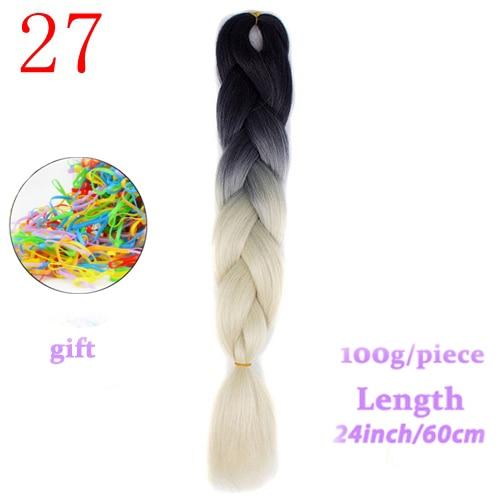 MERISIHAIR 24inch Ombre  Synthetic Crochet Hair Extensions Jumbo Braids Hairstyles Pink  Red Blue Braiding Hair