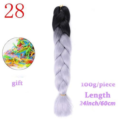 MERISIHAIR 24inch Ombre  Synthetic Crochet Hair Extensions Jumbo Braids Hairstyles Pink  Red Blue Braiding Hair
