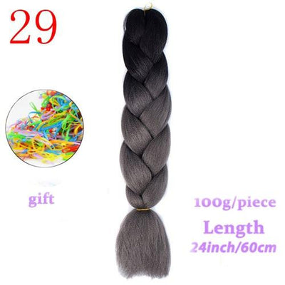 MERISIHAIR 24inch Ombre  Synthetic Crochet Hair Extensions Jumbo Braids Hairstyles Pink  Red Blue Braiding Hair