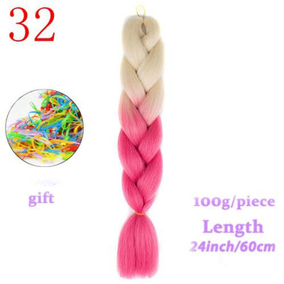 MERISIHAIR 24inch Ombre  Synthetic Crochet Hair Extensions Jumbo Braids Hairstyles Pink  Red Blue Braiding Hair