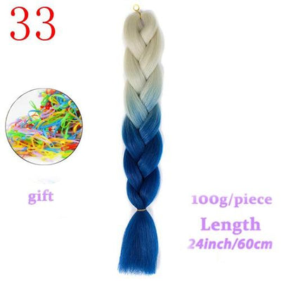 MERISIHAIR 24inch Ombre  Synthetic Crochet Hair Extensions Jumbo Braids Hairstyles Pink  Red Blue Braiding Hair