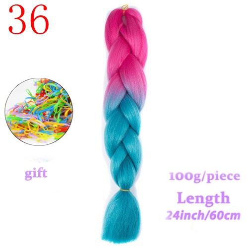 MERISIHAIR 24inch Ombre  Synthetic Crochet Hair Extensions Jumbo Braids Hairstyles Pink  Red Blue Braiding Hair