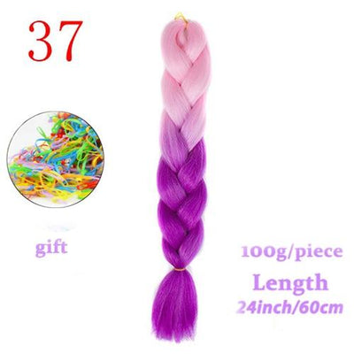MERISIHAIR 24inch Ombre  Synthetic Crochet Hair Extensions Jumbo Braids Hairstyles Pink  Red Blue Braiding Hair
