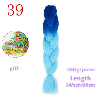MERISIHAIR 24inch Ombre  Synthetic Crochet Hair Extensions Jumbo Braids Hairstyles Pink  Red Blue Braiding Hair