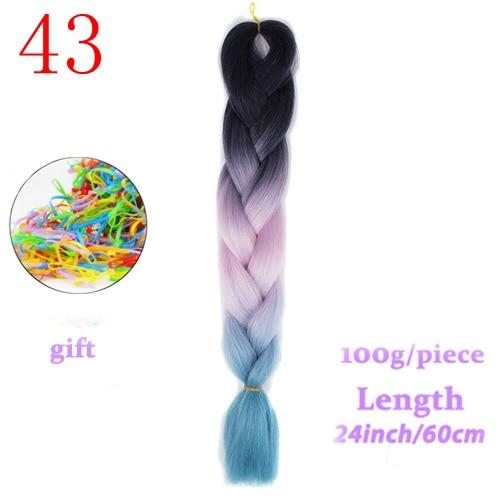 MERISIHAIR 24inch Ombre  Synthetic Crochet Hair Extensions Jumbo Braids Hairstyles Pink  Red Blue Braiding Hair