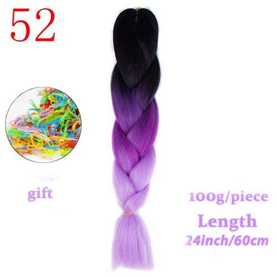 MERISIHAIR 24inch Ombre  Synthetic Crochet Hair Extensions Jumbo Braids Hairstyles Pink  Red Blue Braiding Hair