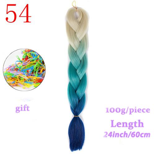 MERISIHAIR 24inch Ombre  Synthetic Crochet Hair Extensions Jumbo Braids Hairstyles Pink  Red Blue Braiding Hair