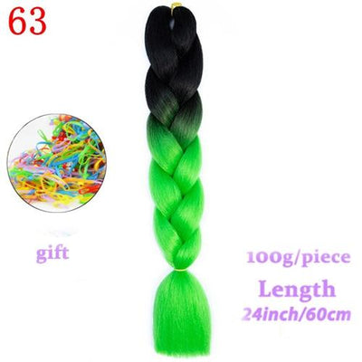 MERISIHAIR 24inch Ombre  Synthetic Crochet Hair Extensions Jumbo Braids Hairstyles Pink  Red Blue Braiding Hair