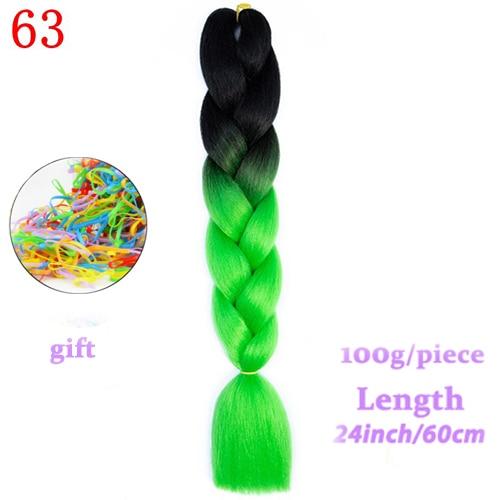 MERISIHAIR 24inch Ombre  Synthetic Crochet Hair Extensions Jumbo Braids Hairstyles Pink  Red Blue Braiding Hair
