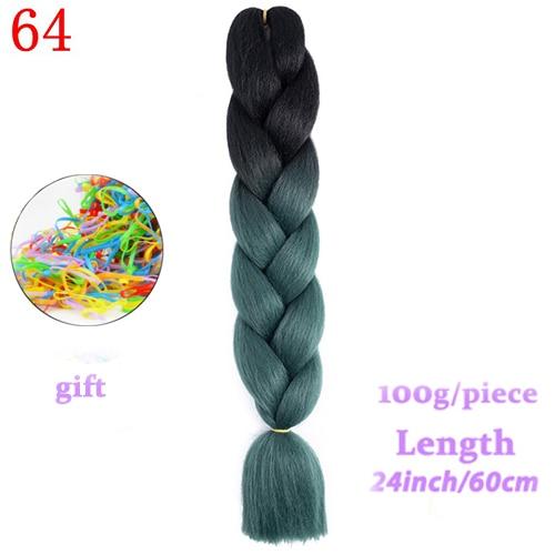 MERISIHAIR 24inch Ombre  Synthetic Crochet Hair Extensions Jumbo Braids Hairstyles Pink  Red Blue Braiding Hair