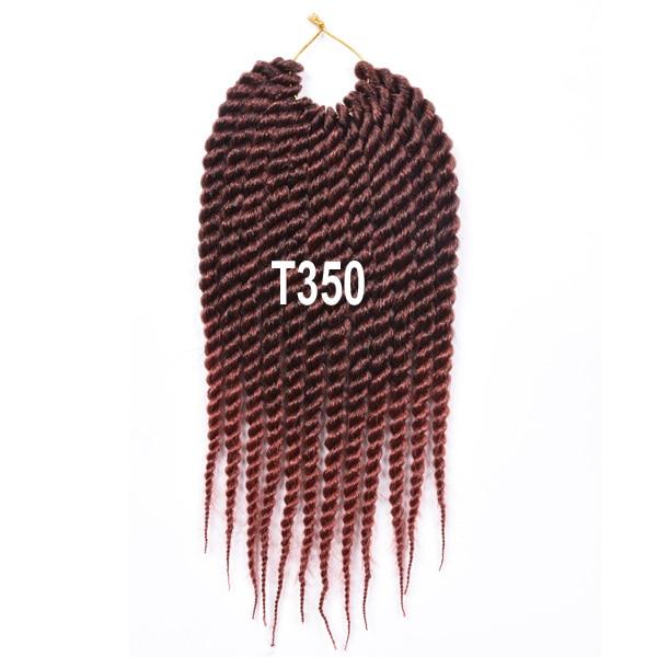 AliRobam Havana Twist Braid Gray/brown/red Braiding Hair Crochet Braids Ombre Color Synthetic Hair Extensions 12 Roots/pack