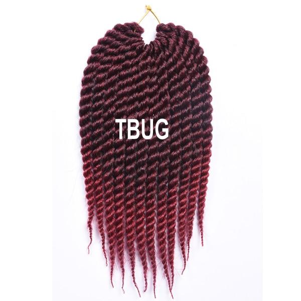 AliRobam Havana Twist Braid Gray/brown/red Braiding Hair Crochet Braids Ombre Color Synthetic Hair Extensions 12 Roots/pack