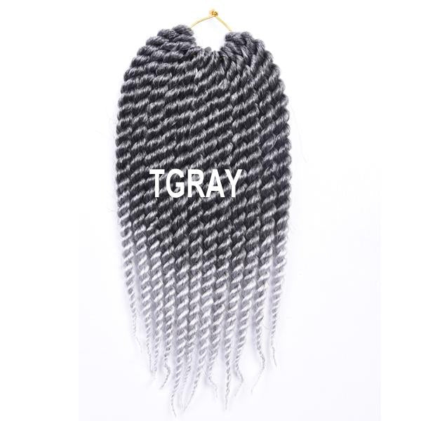 AliRobam Havana Twist Braid Gray/brown/red Braiding Hair Crochet Braids Ombre Color Synthetic Hair Extensions 12 Roots/pack