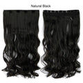 SNOILITE 17/24/27/29" Long Curly Synthetic Clip in one piece Hair Extensions Half Full Head Hairpiece with 5 clips Black Brown