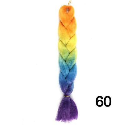 YXCHERISHAIR 24" Synthetic Braiding Hair Extensions Ombre Crochet Braids Yellow Hair Jumbo Braid Box Braids
