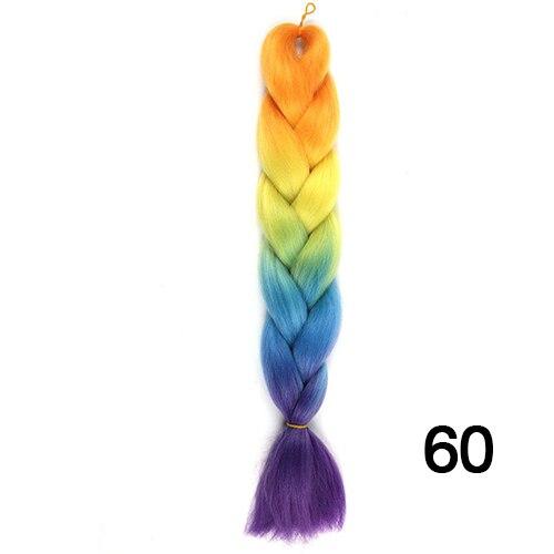 YXCHERISHAIR 24" Synthetic Braiding Hair Extensions Ombre Crochet Braids Yellow Hair Jumbo Braid Box Braids