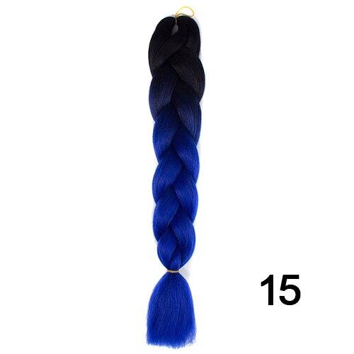 YXCHERISHAIR 24" Synthetic Braiding Hair Extensions Ombre Crochet Braids Yellow Hair Jumbo Braid Box Braids