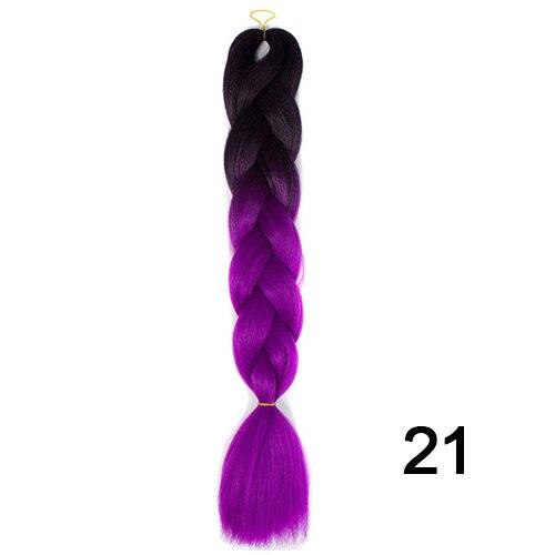 YXCHERISHAIR 24" Synthetic Braiding Hair Extensions Ombre Crochet Braids Yellow Hair Jumbo Braid Box Braids