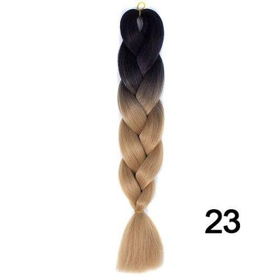 YXCHERISHAIR 24" Synthetic Braiding Hair Extensions Ombre Crochet Braids Yellow Hair Jumbo Braid Box Braids