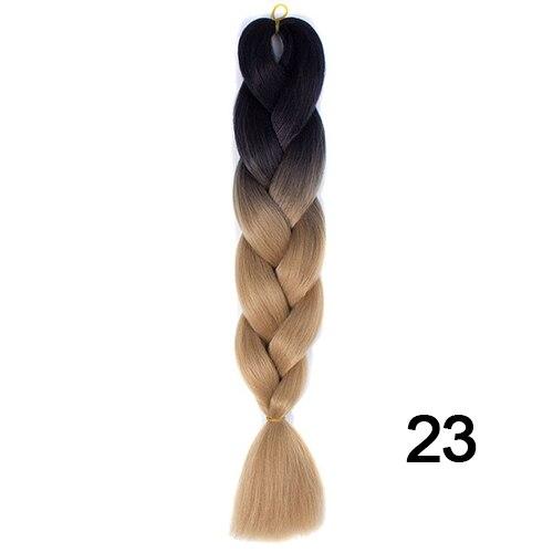 YXCHERISHAIR 24" Synthetic Braiding Hair Extensions Ombre Crochet Braids Yellow Hair Jumbo Braid Box Braids