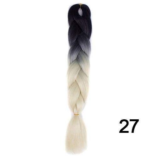 YXCHERISHAIR 24" Synthetic Braiding Hair Extensions Ombre Crochet Braids Yellow Hair Jumbo Braid Box Braids