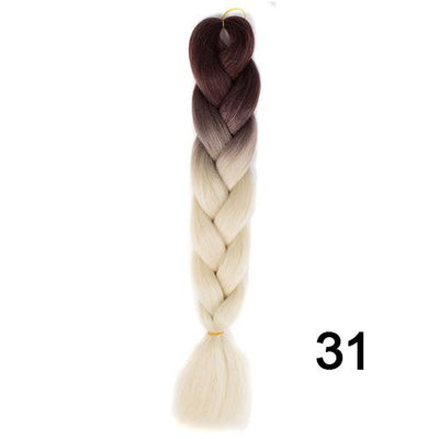YXCHERISHAIR 24" Synthetic Braiding Hair Extensions Ombre Crochet Braids Yellow Hair Jumbo Braid Box Braids