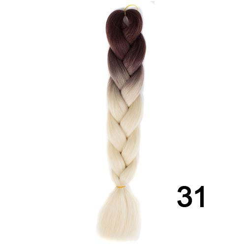 YXCHERISHAIR 24" Synthetic Braiding Hair Extensions Ombre Crochet Braids Yellow Hair Jumbo Braid Box Braids